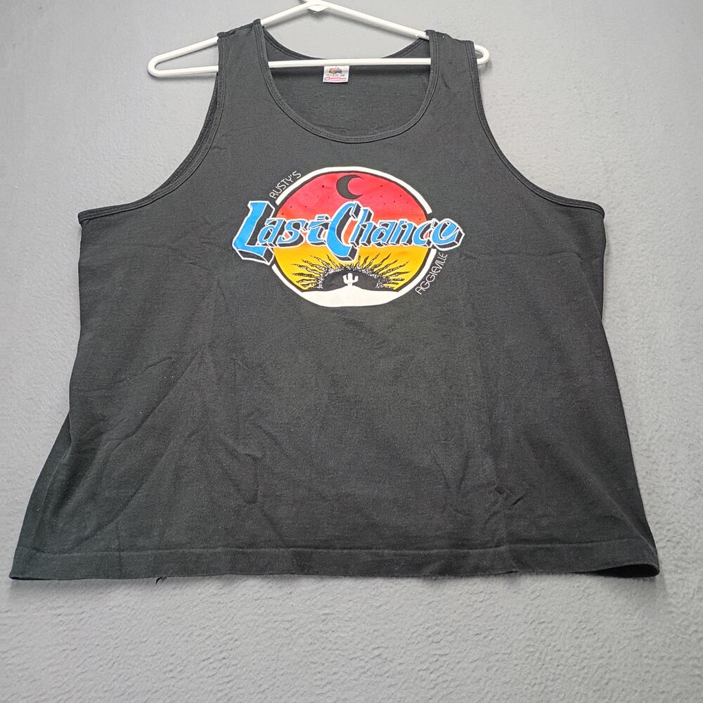 Vintage Rusty’s Last Chance Saloon Tank Top USA XL Graphic Desert 90s bar shirt